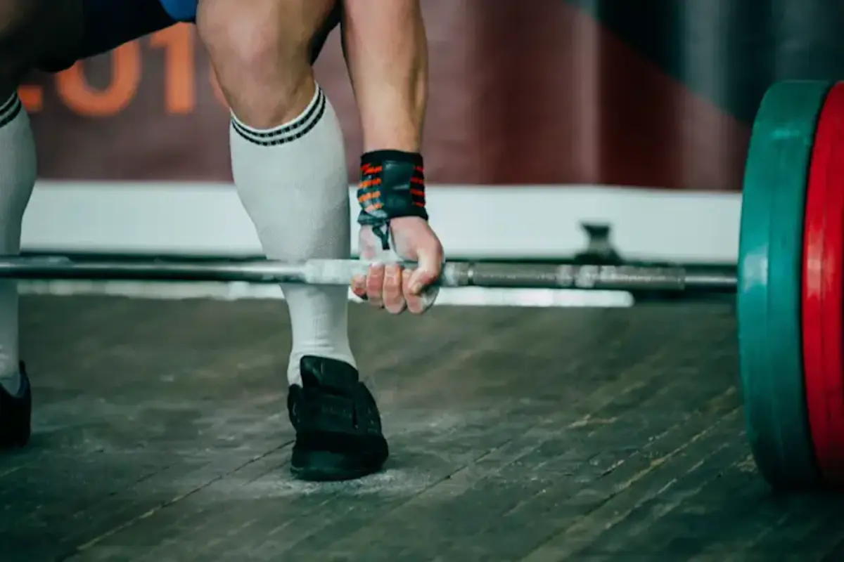Close up of deadlift bar