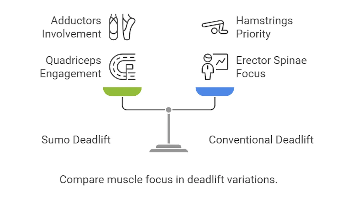 Muscle focus of each variation diagram