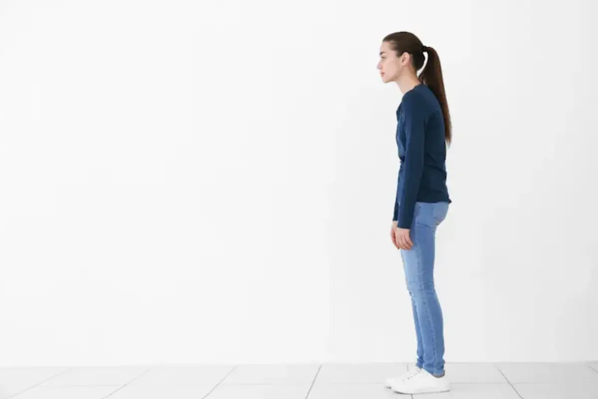 Woman with a slouched posture