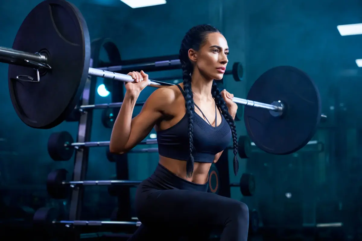 Woman in a split squat
