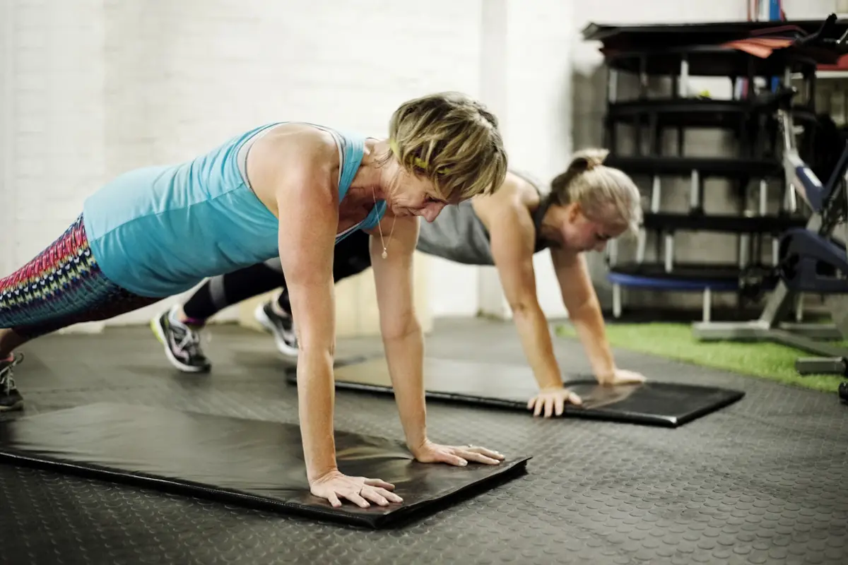 Women planking