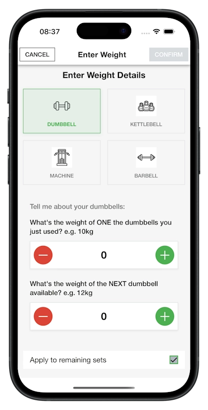 RPE dumbbell